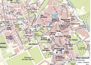 mapa turístico Marrakech